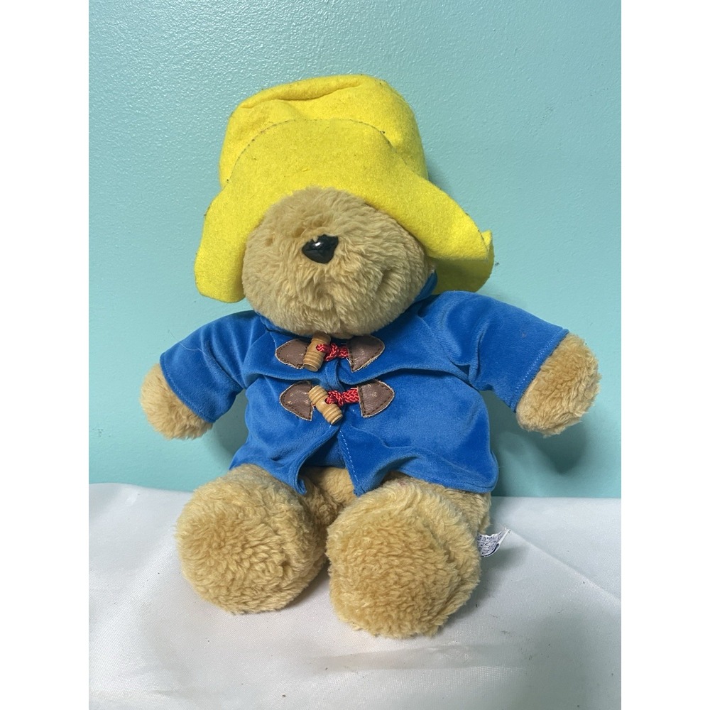 Vintage Paddington Bear Plush Sears 15" Blue Coat Yellow Talking Plush Bin T